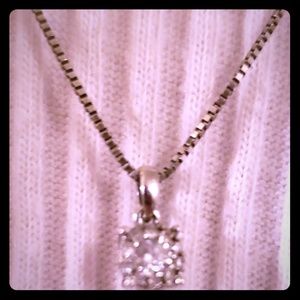 14k white gold diamond necklace